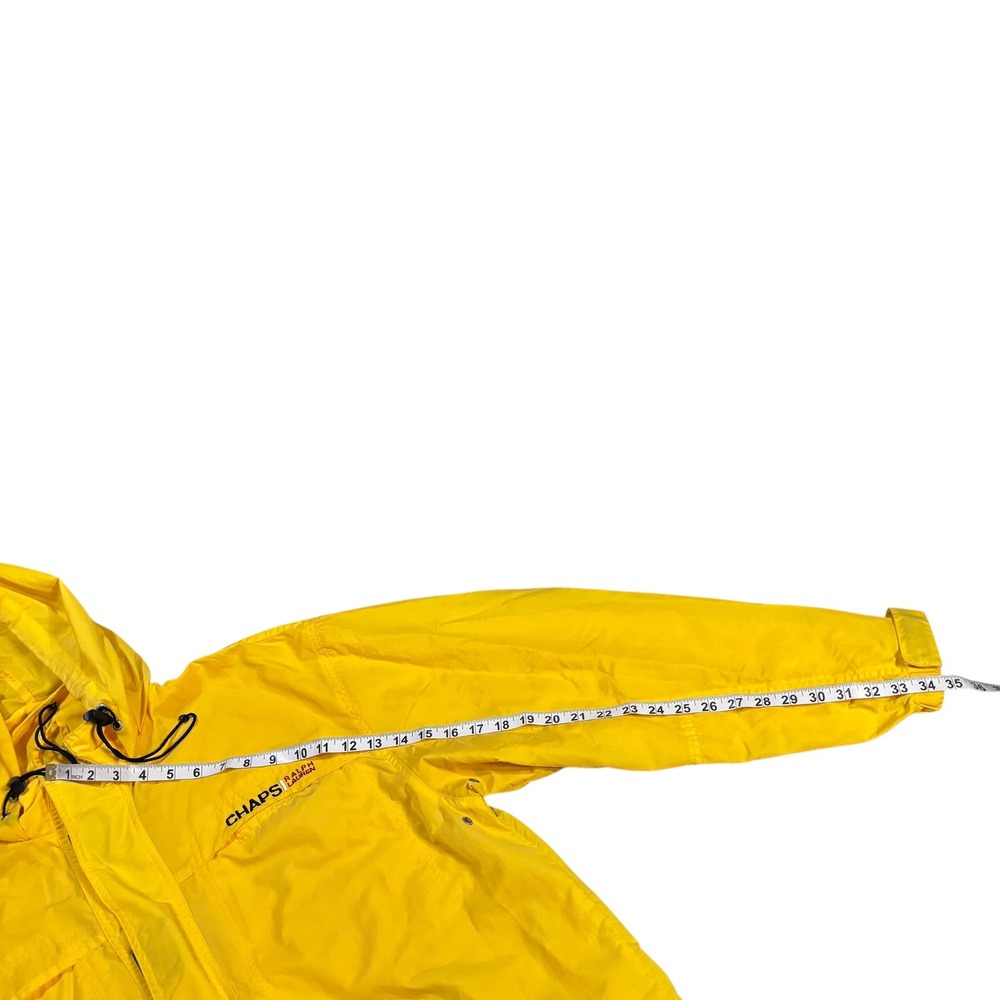 Chaps Ralph Lauren Mens Yellow Anorak Windbreaker Jacket Hooded Vintage Size M‎ - Picture 12 of 12